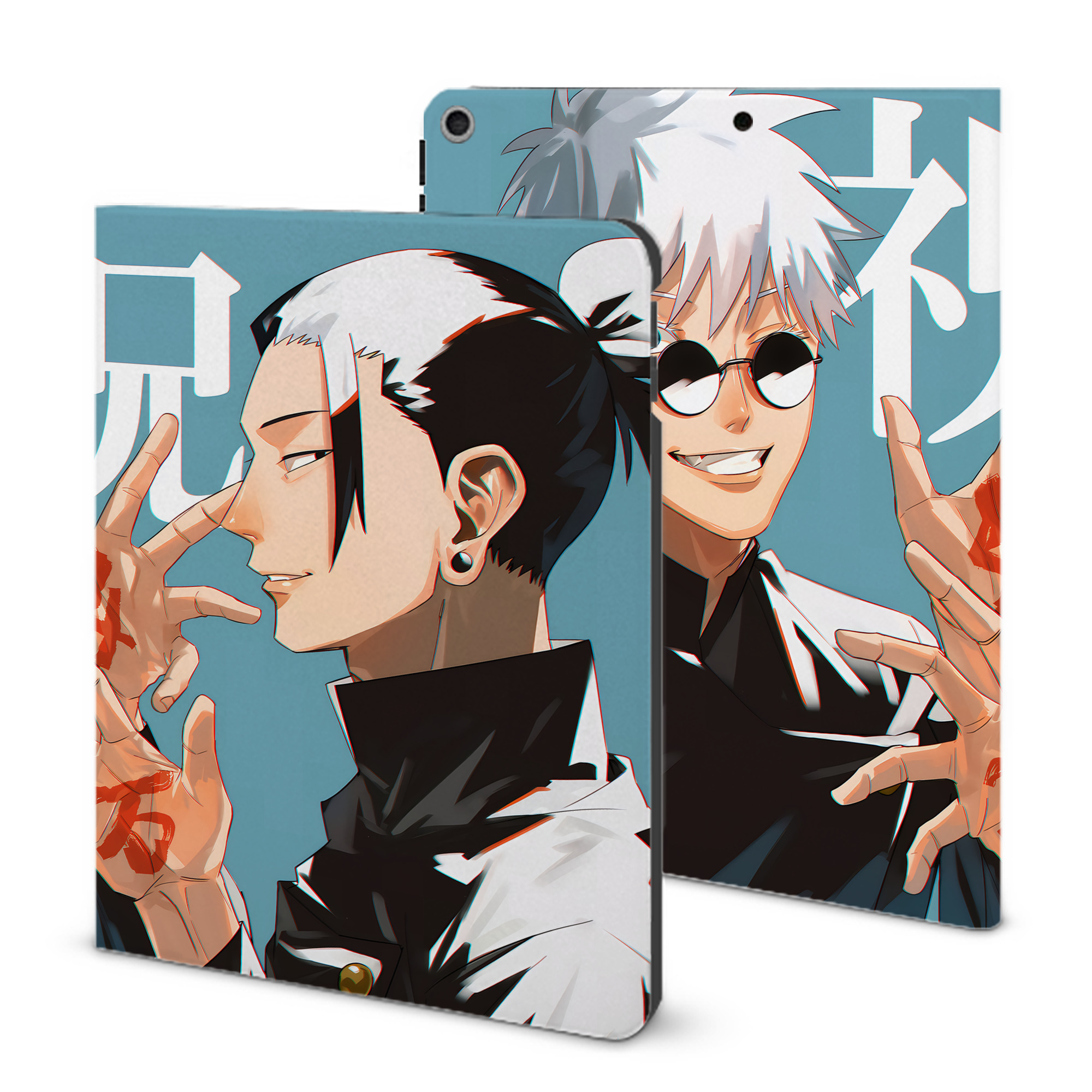 （画像用） 呪術廻戦 Jujutsu Kaisen IPad ケース ブック型 PUレザー TPU 耐衝撃 軽量 薄型 ペン収納なし 全面保護 IPad 各モデル対応